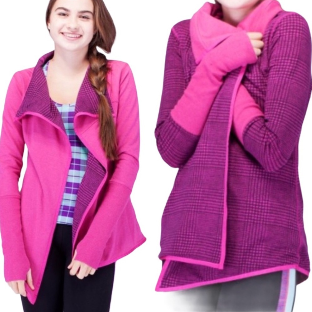 Gorpcore Plaid Reversible Wrap Jacket Ivivva Count Me In Lululemon Girls 8Y